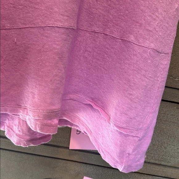 J. Jill Love Linen T Shirt Top Womens XL Pink Short Sleeve 100% Linen Lagenlook - Picture 5 of 10